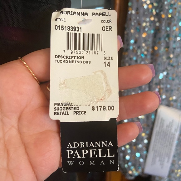 Size 14 black and pink Adrianna Papell dress - Picture 4 of 6